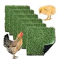 MUYG Chickens Nesting Box Pads 6 Pcs Washable Fake Turf Mats Grass Carpet Reusable Hens Nest Boxes Pad Chicken Coop Bedding for Laying Eggs (12 x 12 x 0.78 Inches)