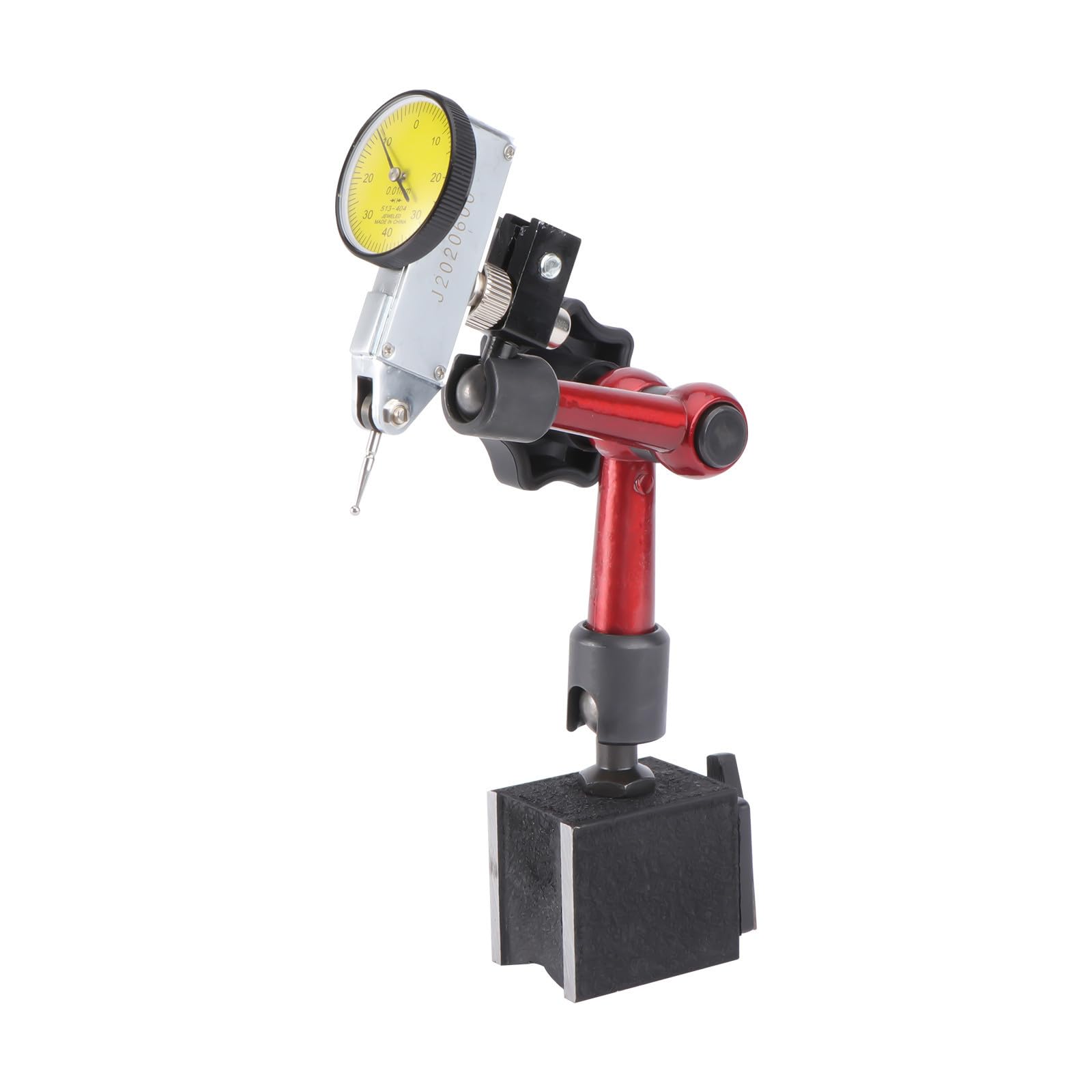 Supporto Base Magnetica per Operazioni di Allineamento Precise Flessibile per Comparatore Leva di Bloccaggio in Metallo e Abs, Base a V Tre Giunti