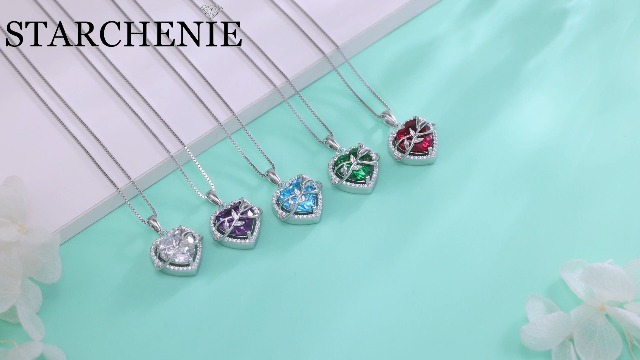 Starchenie Collana Cuore In Argento 925 Con Rosa Eterna E Zirconi – Gioiello Portafortuna Per Donna - 3