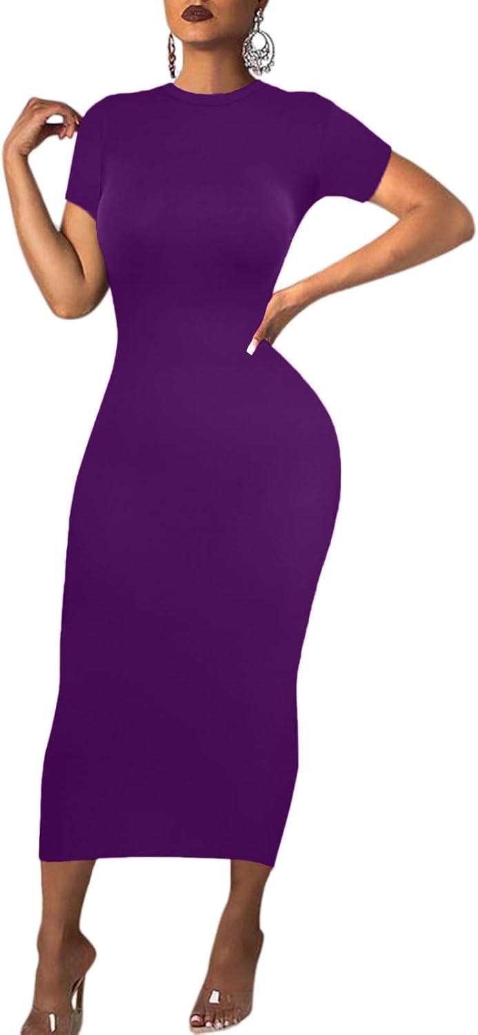 slim fit dress slacks Leshner Long Sleeve Mini Dress Purple main image 1