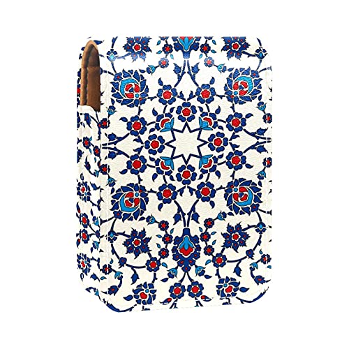Arabesque Étui à rouge à lèvres extérieur pour sac à main, mini sac à rouge à lèvres, pochette de voyage avec miroir pour femme pouvant contenir jusqu'à 3 rouges à lèvres