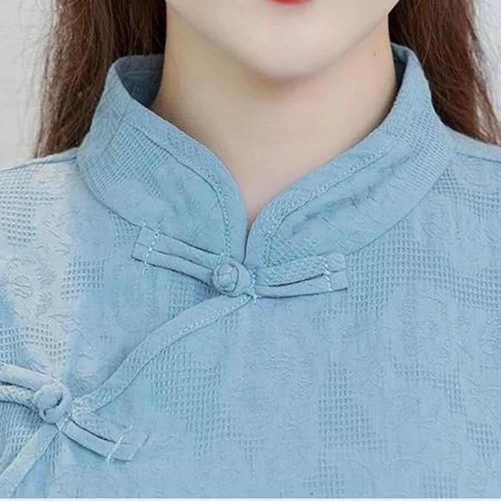 トップス 70s- euro china shirt Amazon.com: Summer Chinese Style Women's Retro Shirts Stand