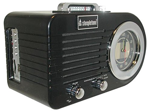 STEEPLETONE ROXETTE/BLACK Roxette Black Retro Radio Alarm Clock