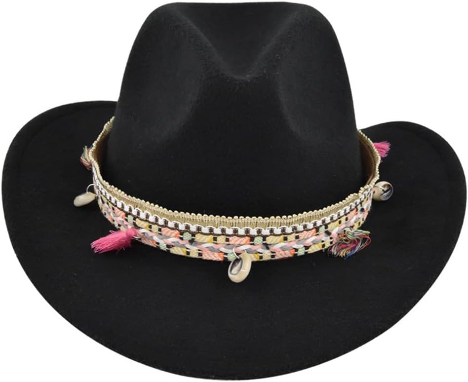 ヨーロッパとアメリカのレトロな帽子 カウボーイハット フェルトハット ウールのトップハット エスニックスタイルのレトロなジャズハット