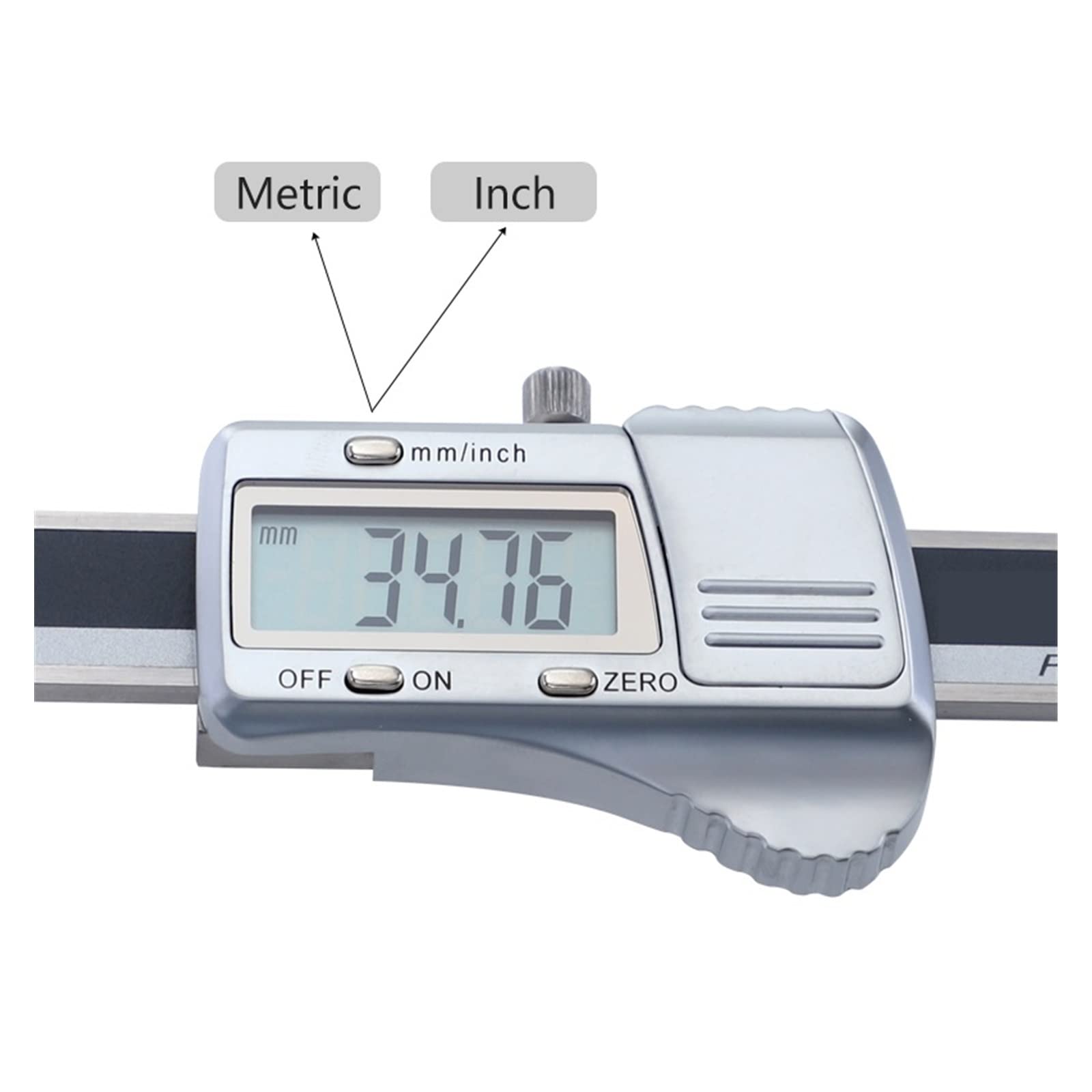 Calibro Digitale Per Profondità 0-200 Mm 1/100 - Precisione ±0.02 Mm, Acciaio Inox, Con Astuccio - Foto 5