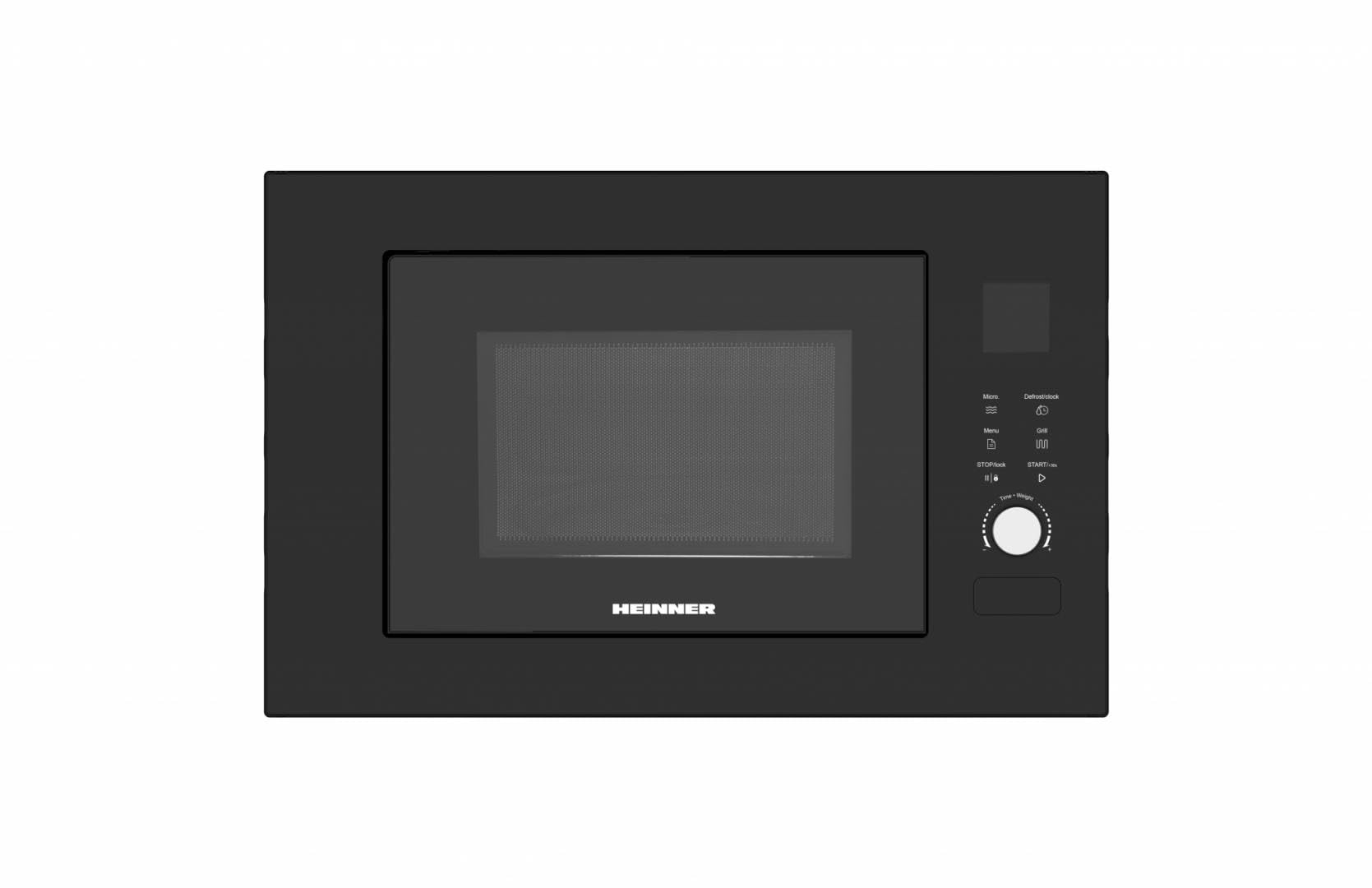 HMW-BI2360BK Einbau-Mikrowelle 23 L 800 W + 1000 W Grill, 8 Automatikprogramme, LED-Display, Timer, Auftaufunktion, Schwarz