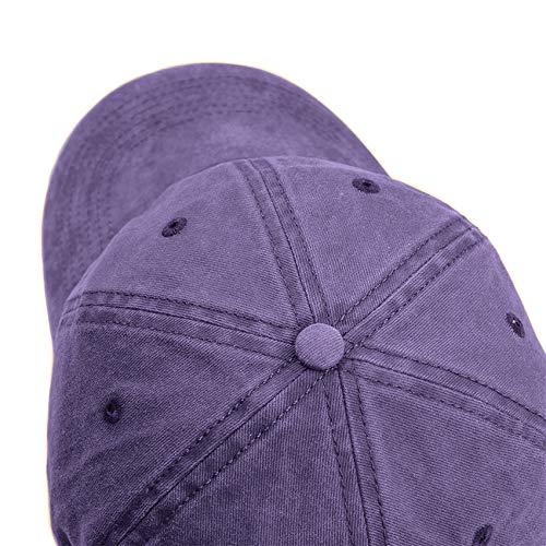 Image of HH HOFNEN Baseball Cap Washed Cotton Unstructured Vintage Hat for Men Women | Unisex Sports Ball Caps Sun Protection Adjustable Outdoor Curved-Brim Dad Hat Classic Plain Cap