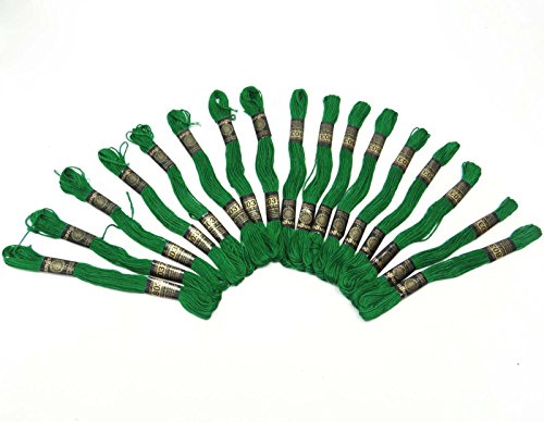 25 Piezas Hilo de Algodón Verde para Bordado miniatura 5