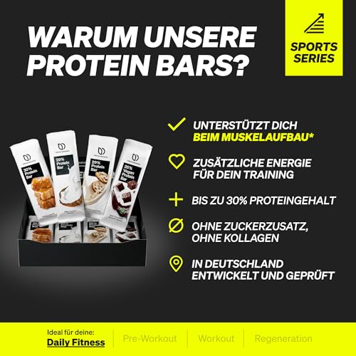 natural elements Proteinriegel Mixed Box – verschiedene Low Sugar Eiweißriegel – 8 Stück mit bis zu 13g Protein – vegetarisch, ohne Palmöl – in Deutschland laborgeprüft
