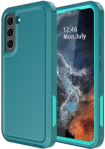 CASELIVE for Samsung Galaxy S22 Plus Case with Built-in Screen Protector Heavy Duty Shockproof Dropproof Dual Layer Protective Phone Case for Galaxy S22 Plus 6.6 inch (Turquoise)