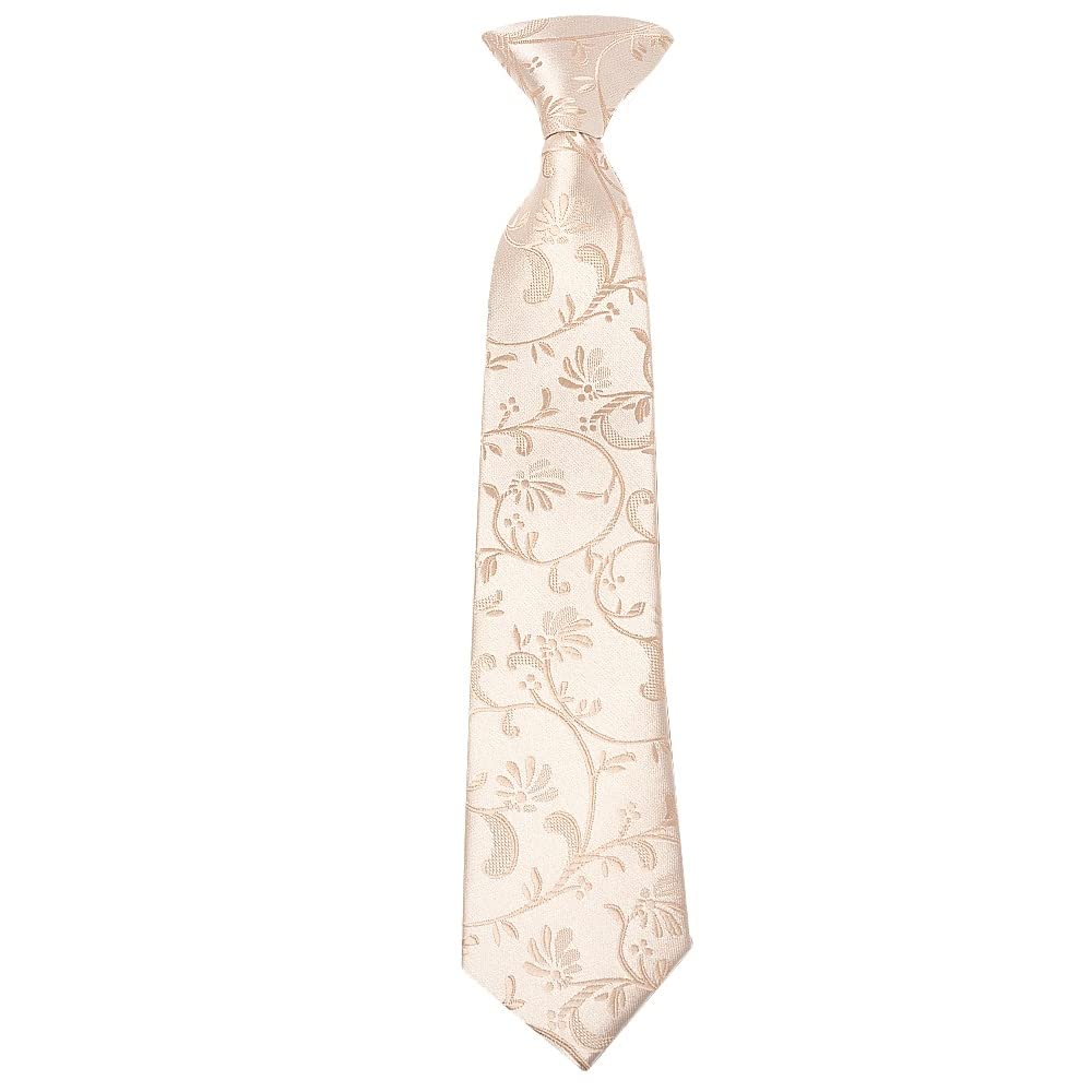TIES R US Pre Tied Nude Floral Boys Tie Age 4-7
