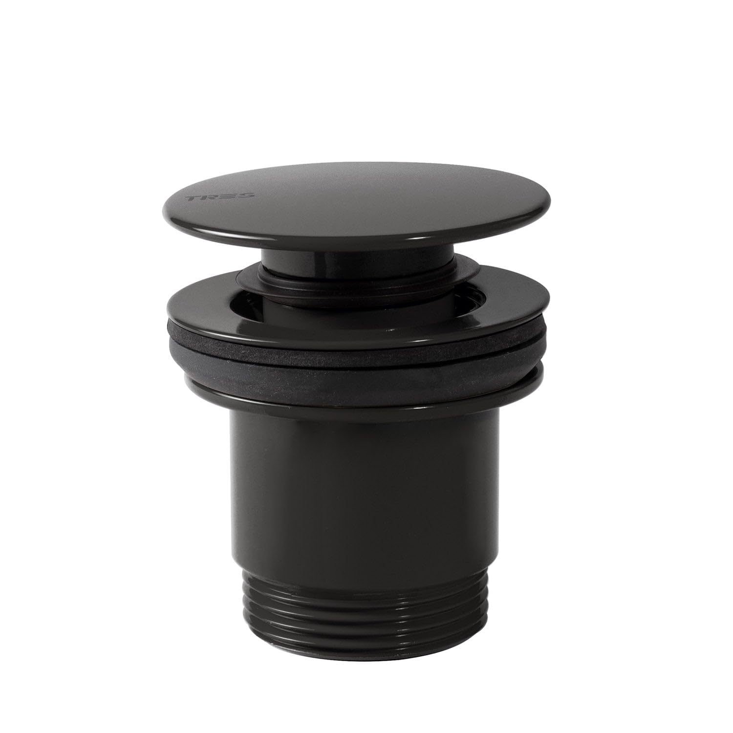 Tres 24284010NE Válvula de Desagüe Click-Clack Simple-Rapid Lavabo con Opción Siempre Abierta Color Negro