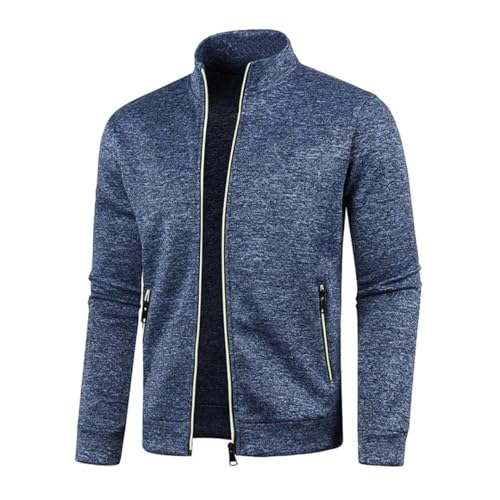Men’S Casual Loose Fit Knitted Cardigan O-Neck Long Sleeve Full Zip Solid Outwear with Pockets3