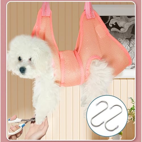 Image of Cat and Dog Grooming Hammock with Safety Belt for Nail Clipping、Grooming,Cat Bathing Bag for cat Nail Trimming,Cat Claw Care Bag, Dog Grooming Harness(S,Be Sure to Check The Size Chart)