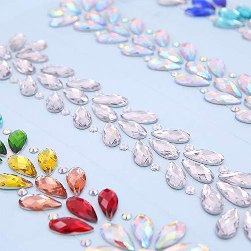 8 Sets Face Hair Gems Crystal Jewels Stickers Mermaid Rhinestone Glitter Tattoos Forehead Eyebrow Body Hair Decoration Gems for Girls Women Christmas Halloween Party