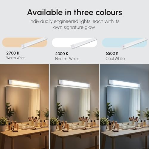 Image of wipro Deco 20W ML2 LED Mirror Light for Wall Picture, Bathroom Vanity & Dressing Table |Warm White(2700K) | Pk 1 | 24 Inches Long Stylish Design | Glare Free Soothing Texture with diffused Optics