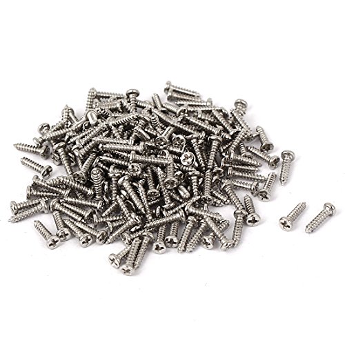 Preisvergleich Produktbild sourcingmap® 200Stk M1,5x6mm Gewinde Spitze Flachkopf Bohren selbstschneiden Schrauben Bolzen DE de