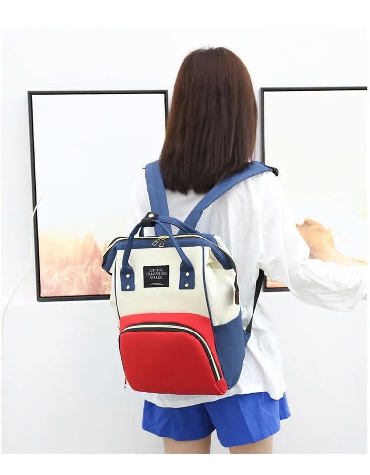 Image of GOLD LEAF Diaper Bag Backpack, Multifunction Travel Back Pack Maternity Baby Changing Bags, Large Capacity, Waterproof and Stylish Red