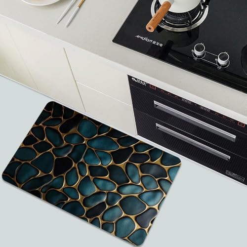 Image of FIGMENT 3D Anti-Slip Water Absorbent Bathroom Mat | Quick Dry Rectangular Bath Mat for Home, Kitchen Doorway, Office & Entryway Use | Soft, Odour-Free & Easy Clean Floor Mat (60x40 cm)