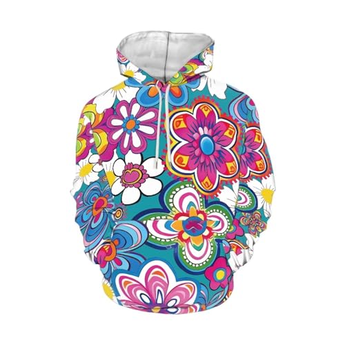 Image of Forchrinse Green Palm Tree Sea Beach Mens Hoodies Pullover Long Sleeve Fleece Hoodie Cozy Sport Casual Outwear