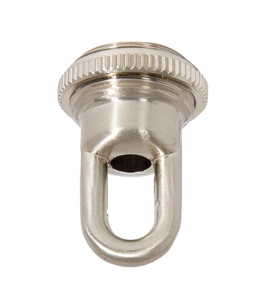 B&amp;P Lamp® Solid Cast Brass Screw Collar Loop for 1-1/16 Inch Center Hole Canopies, 1/4IP, Satin Nickel Finish