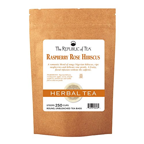 The Republic of Tea Raspberry Rose Hibiscus Tea, 250 Tea Bags, Caffeine-Free Herbal Tea