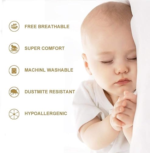 Miniatura 5 de Bedecor Paquete de 4 protectores de almohada estándar con cremallera, fundas de almohada impermeables, a prueba de polvo, con agujeros transpirables