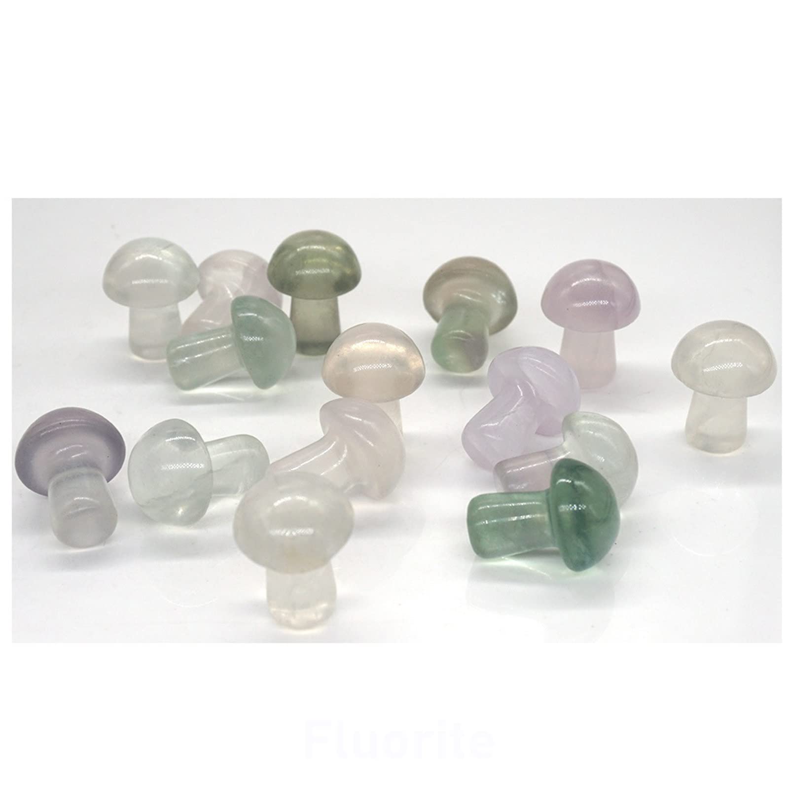 LQYXGS Crystal Stone Home Decor 20MM Mini Mushroom Figurine Natural Stones Carved Crafts Decor Quartz Crystal Statue, 20PCS/ Set(11)