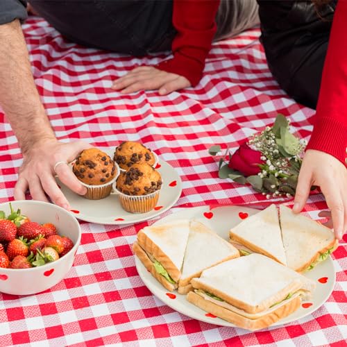Image of Kesfey Red and White Checkered Tablecloths 3 Packs Red Gingham Plastic Table Cloths 54 X 108 Inches Disposable Waterproof Party Picnic Table Covers Rectangle Checkered Tablecover for Birthday Decor