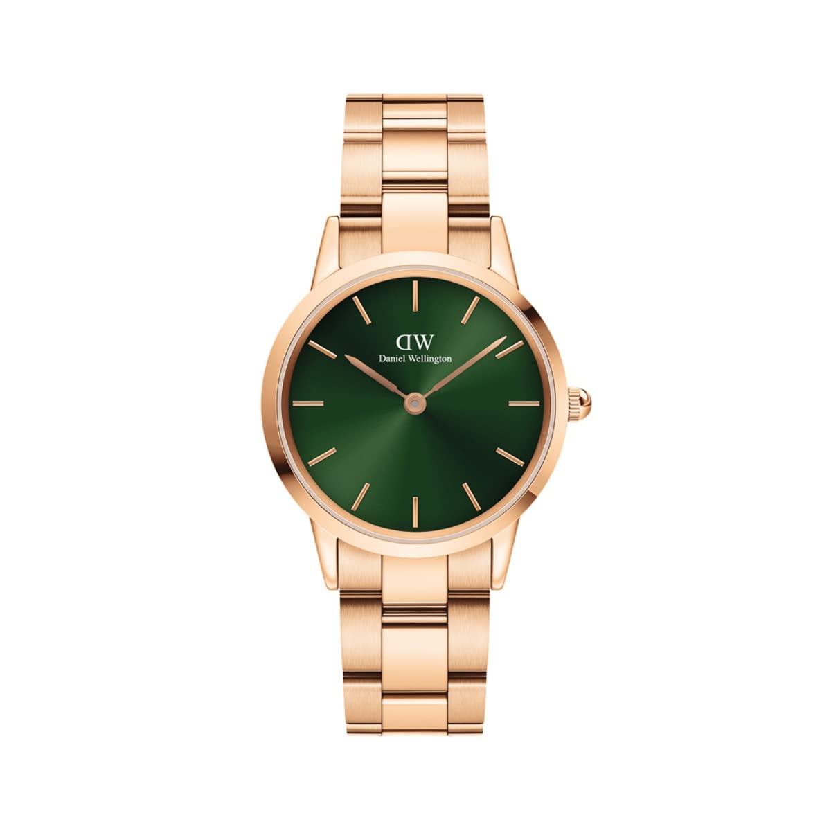 Gift Set Iconic Link Emerald 32mm Green Dial Watch, Classic Rose Gold Bracelet & Elevation Rose Gold Necklace for Women