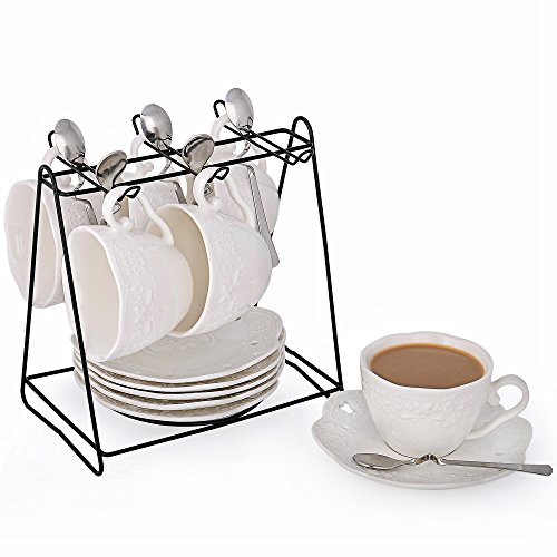 Porcelain Tea Cup and Saucer Coffee Cup Set with Saucer and Spoon, Set