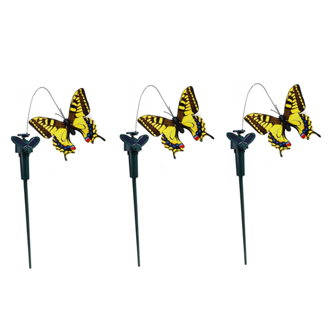 Wedhapy Flying Butterfly Butterfly Garden Stake 3PCS 15.7 InchFluttering Solar Garden Decor Decorative Flying for Ornaments Outdoor Yard
