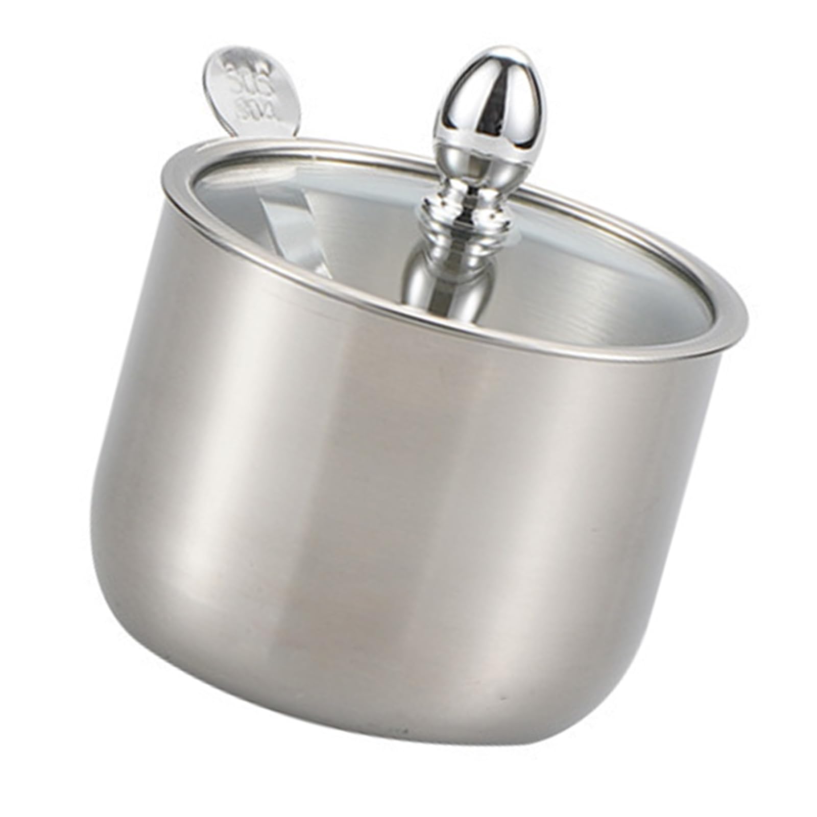 Oxxggkao Stainless Steel Sugar Bowls With Clear Lid And Spoon Unique Gold Or Silver Sugar Container 304 Stainless Steel For Home