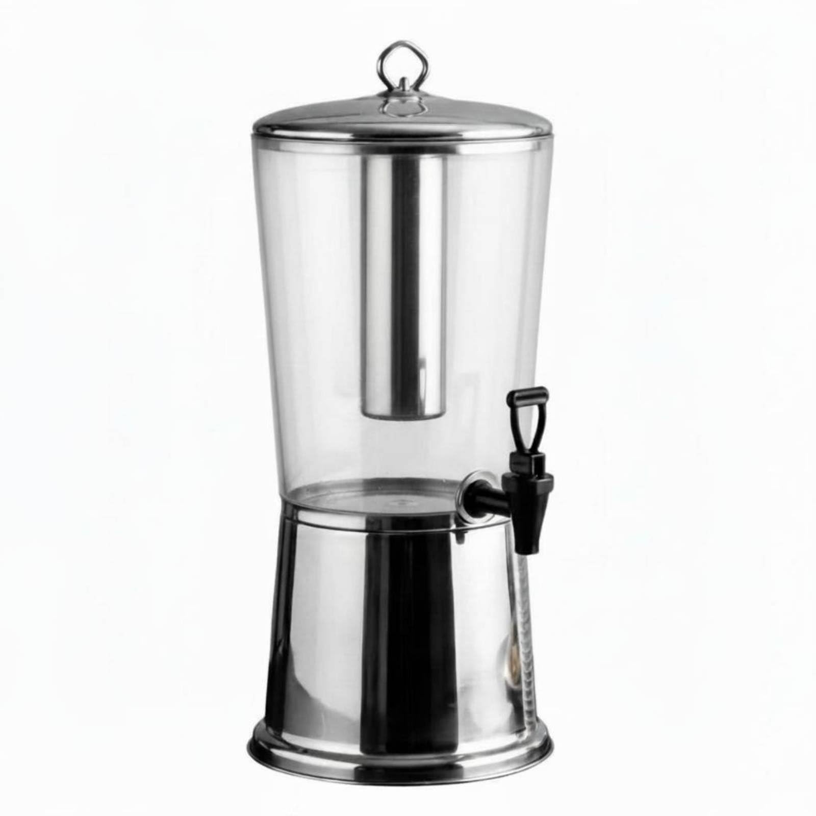 perfk Dispensador de Jugo Frío con Grifo Ergonómico Depósito de 8L Acero Inoxidable Cuerpo Transparente Estructura Desmontable Adecuado para Brunch Reuniones de Trabajo Restaurantes Hoteles