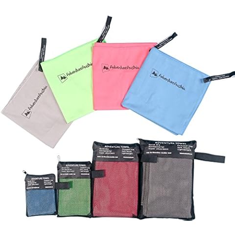 Microfibre Towel Quick Dry Travel Towel - Fast Drying Towel for Gym Hiking Cycling Camping Beach Swimming Etc. Ultra Compact Super Absorbent Lightweight Sports Towel Available in 4 Practical Sizes Cover