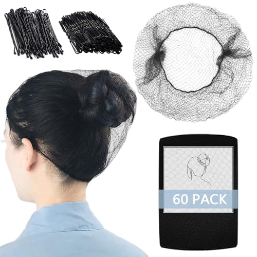 100 Hair Net Black - 24 inchess Invisible Nylon Wig Net 60Pcs- Perfect...