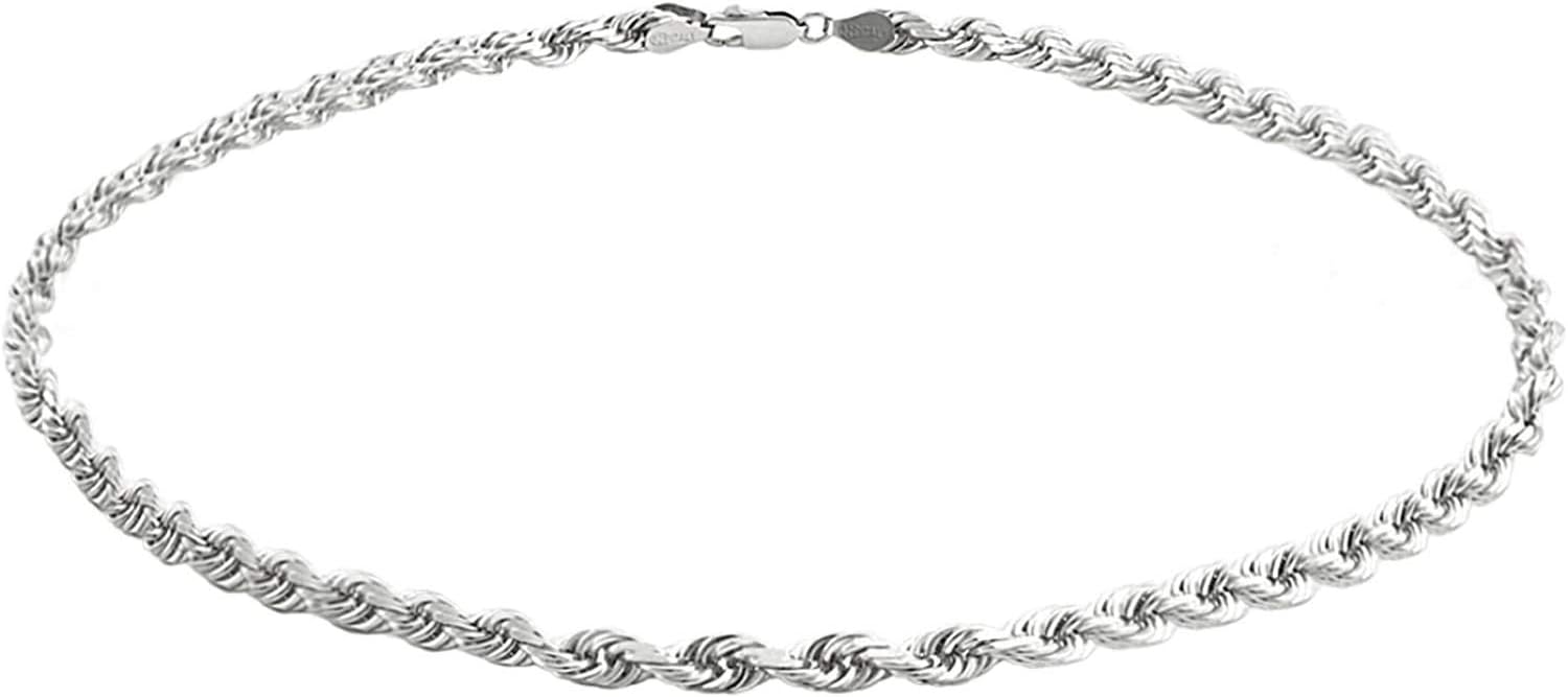 Savlano 925 Sterling Silver Solid Italian Figaro, Rope,Herringbone, Curb, Ball Bead, Snake, Mariner Chain Anklet for Women, Comes in 0.8mm - 5mm With Gift Box