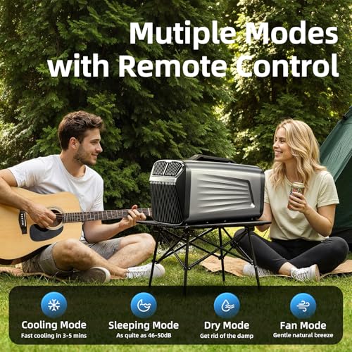 Image of OUTOHOME Portable Camping Air Conditioner,5200 BTU Low Power Portable AC | Low power compact portable AC with fast cooling,perfect for indoor & outdoor,tents,RVs,trucks,small warehouses & pet houses