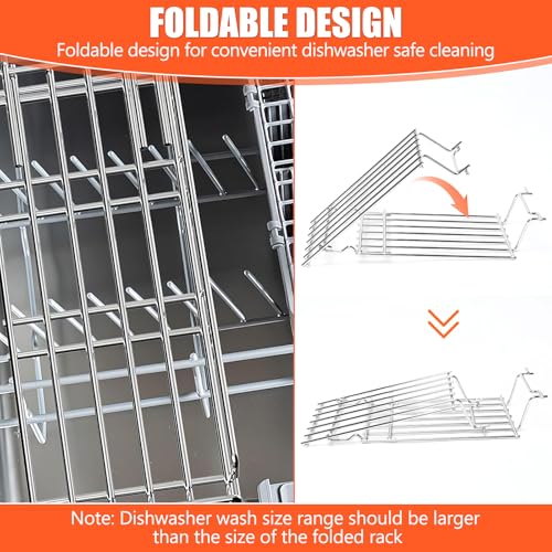 Image of 7641 Warming Rack for Weber Spirit 300 Series Gas Grills, Grill Parts for Weber Spirit 2 300, Spirit E310, Spirit II E310, Foldable Spirit Upper Rack for Weber Genesis Silver Gold B /C, Stainless Steel