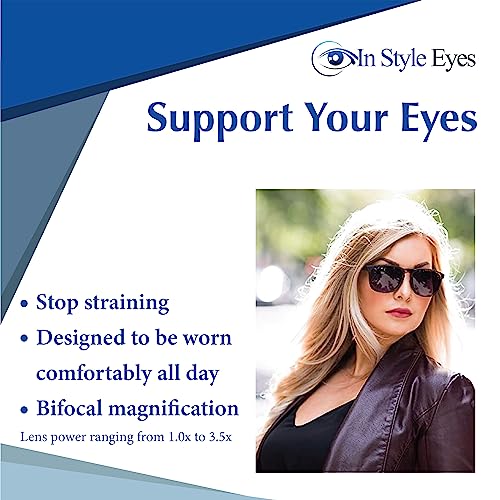 In Style Eyes Notable Classic Bifocal Reading Sunglasses - Full-rimmed, Large Frame Bifocal Readers - Non-Polarized Lens2
