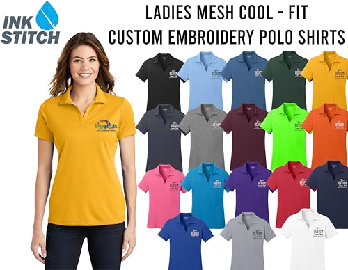 INK STITCH Women Lst640 Custom Embroidery Personalized Logo Texs Mesh Cool Fit Polo Shirts3