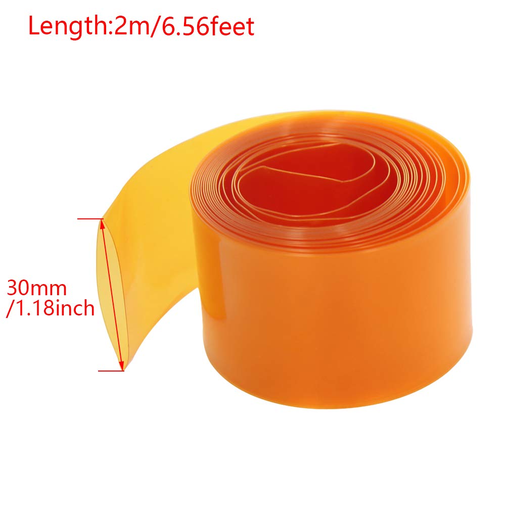 Othmro Schrumpfschlauch Für 18650 Batterien – Flach, 30 Mm Breite, 72 Mm Länge, PVC, 10 Stück, Rosa – Schrumpfrate 48 %