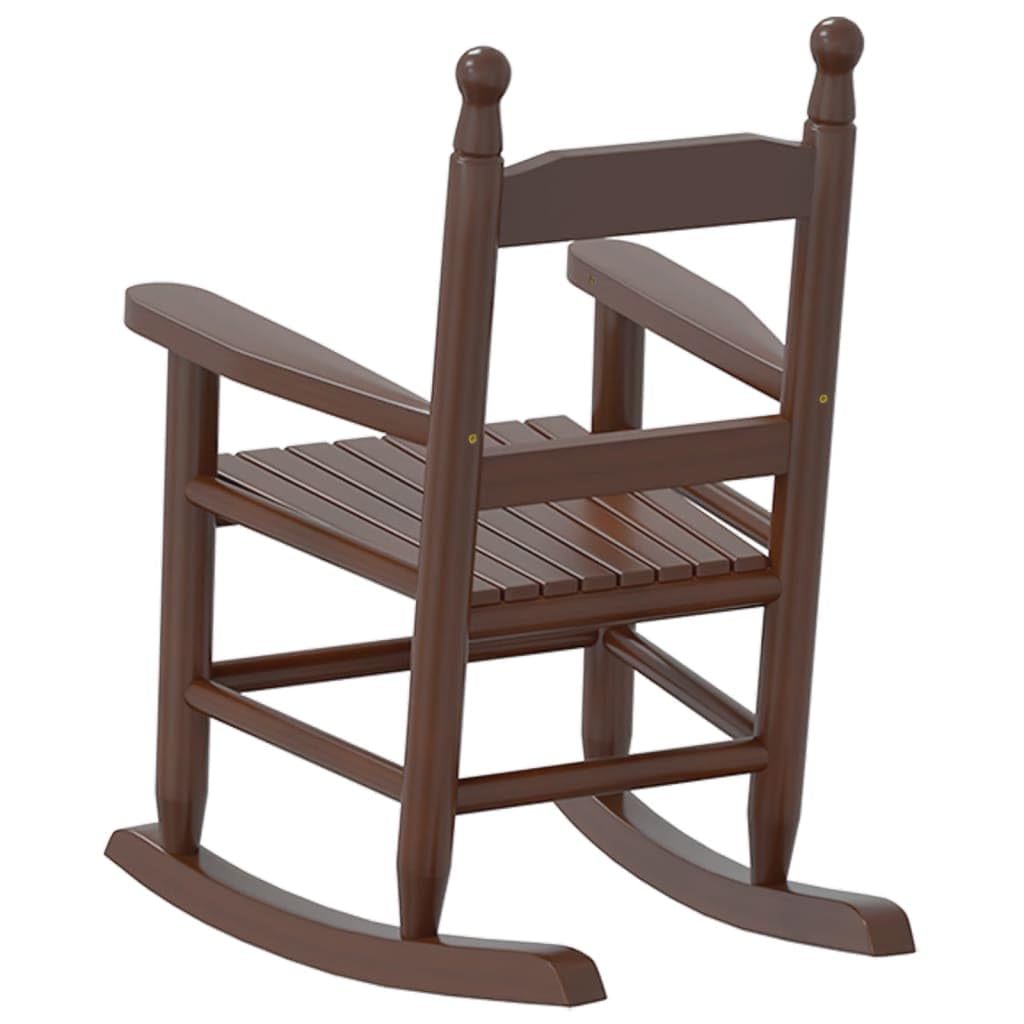 vidaXL Schaukelstuhl für Kinder 2 STK. Braun Massivholz Pappel, Gartenstuhl, Outdoor Stuhl, Outdoor Schaukelstuhl, Terrassenstuhl