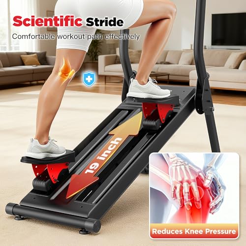 Image of Magnetic Stair Stepper for Home,Vertical Climber Adjustable Resistance Up to 77LBS,Folding Compact Cardio Stair Climber with 350LBS Weight Capacity,19''Extended Stride