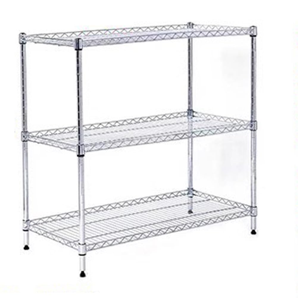 XILYZMO 4 Shelves Adjustable Storage Shelf, Metal Storage Rack Shelves, Stainless Steel Standing Storage Shelf Units, 3-Shelf Shelving Organizer Wire Rack(100x45x100cm-3 layers)