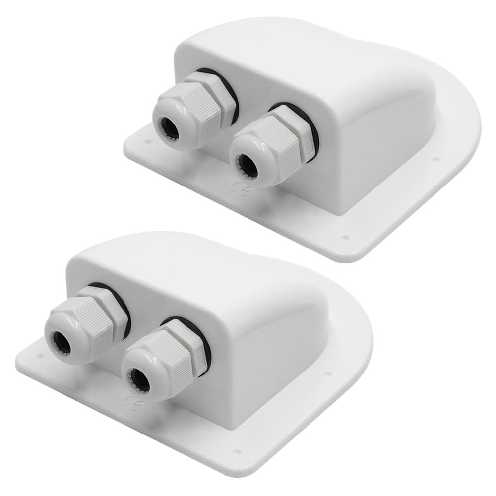 Pezzi Passacavo Solare Impermeabile IP68 Pressacavo Cavo Bianco ABS Doppio Entrata per Camper Pannello Solare