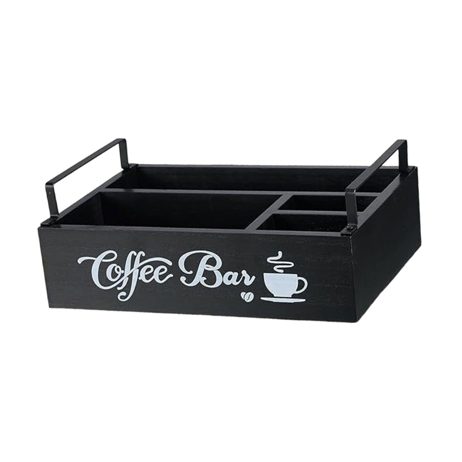 ALCXAZS Wooden Coffee Pod Holder Elegant Rustic Coffee Station Style A