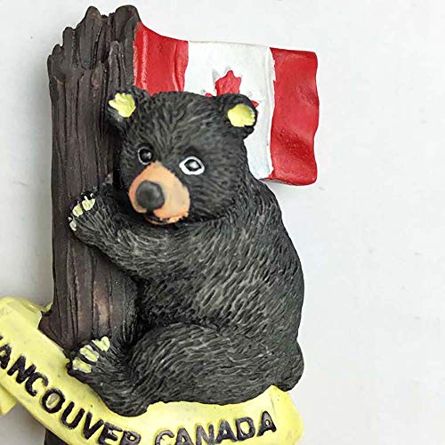 Imán decorativo de oso 3D para refrigerador Vancouver Canadá miniatura 5