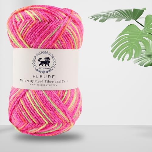 Image of Nestnhaven Acrowools Fleure Hand Knitting and Crochet Yarn. Pack of 1 Ball - 100gms. Shade no - NNHF (Multicolor22) | (200 Gm)