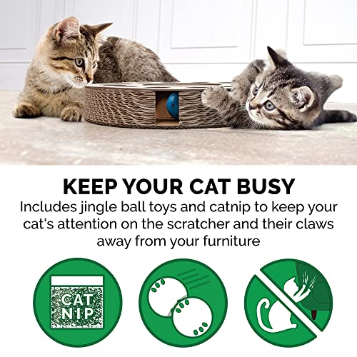 Image of Furhaven Pet Furniture for Cats and Kittens - Tiger Tough Hexagon Corrugated Cat Scratcher Interactive Busy Box Pet Toy with Catnip, Rainbow Scales, One Size